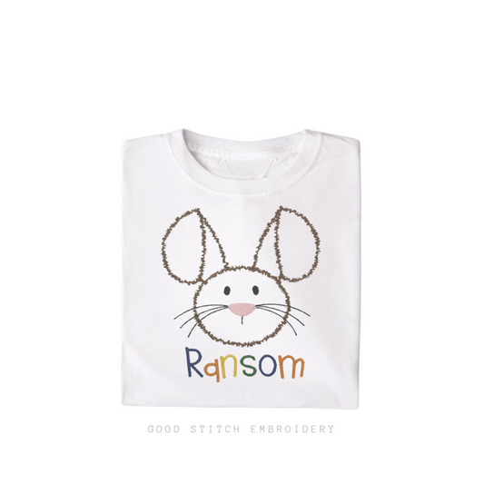 Floppy Ear Easter Bunny Embroidered Shirt – Soft Cotton